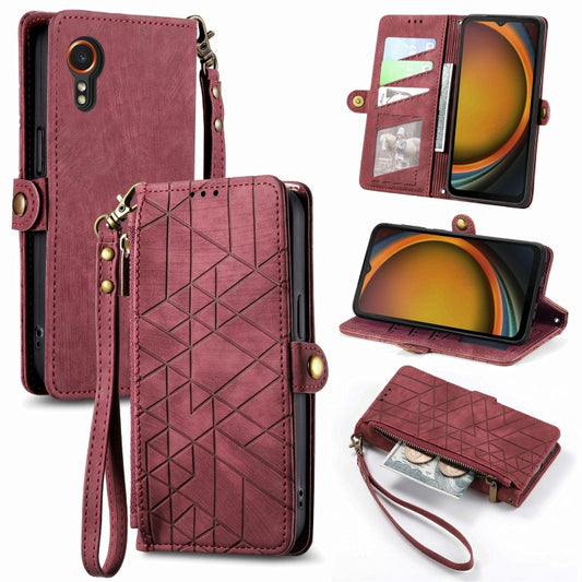 Geometric Zipper Wallet Side Buckle Leather Phone Case, For Samsung Galaxy Xcover 7, For Samsung Galaxy A15, For Samsung Galaxy A53 5G