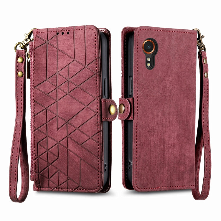 Geometric Zipper Wallet Side Buckle Leather Phone Case, For Samsung Galaxy Xcover 7, For Samsung Galaxy A15, For Samsung Galaxy A53 5G