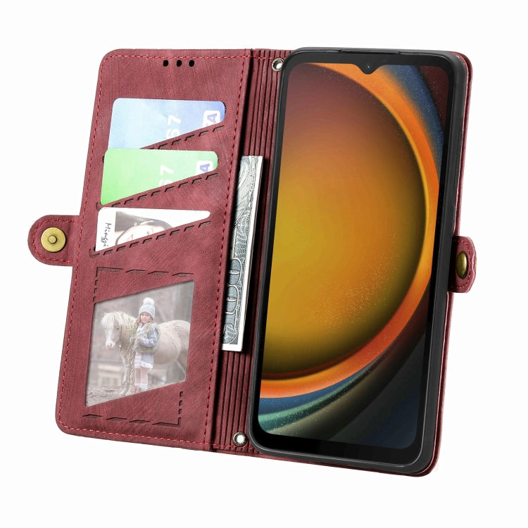 Geometric Zipper Wallet Side Buckle Leather Phone Case, For Samsung Galaxy Xcover 7, For Samsung Galaxy A15, For Samsung Galaxy A53 5G
