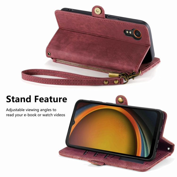 Geometric Zipper Wallet Side Buckle Leather Phone Case, For Samsung Galaxy Xcover 7, For Samsung Galaxy A15, For Samsung Galaxy A53 5G
