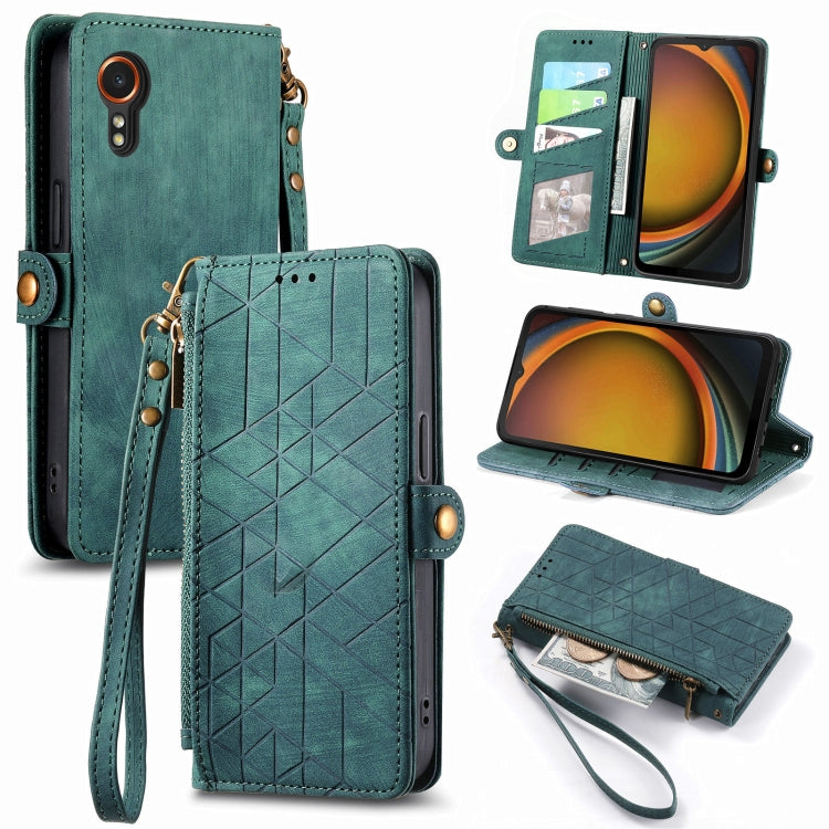Geometric Zipper Wallet Side Buckle Leather Phone Case, For Samsung Galaxy Xcover 7, For Samsung Galaxy A15, For Samsung Galaxy A53 5G