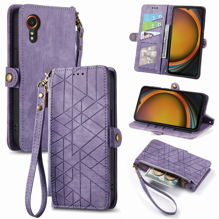 Geometric Zipper Wallet Side Buckle Leather Phone Case, For Samsung Galaxy Xcover 7, For Samsung Galaxy A15, For Samsung Galaxy A53 5G