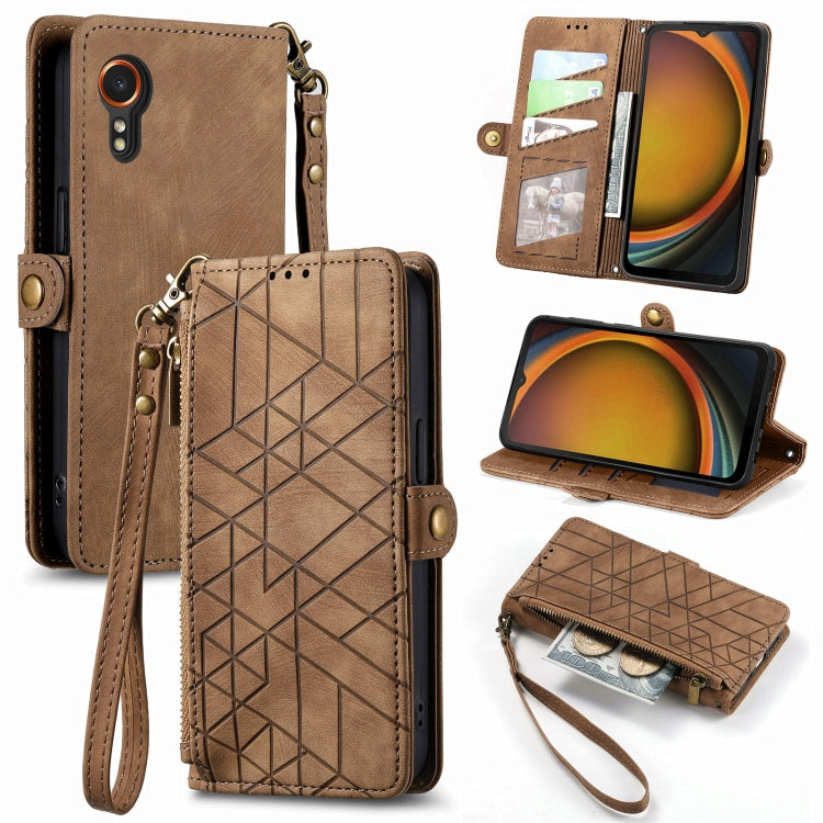 Geometric Zipper Wallet Side Buckle Leather Phone Case, For Samsung Galaxy Xcover 7, For Samsung Galaxy A15, For Samsung Galaxy A53 5G