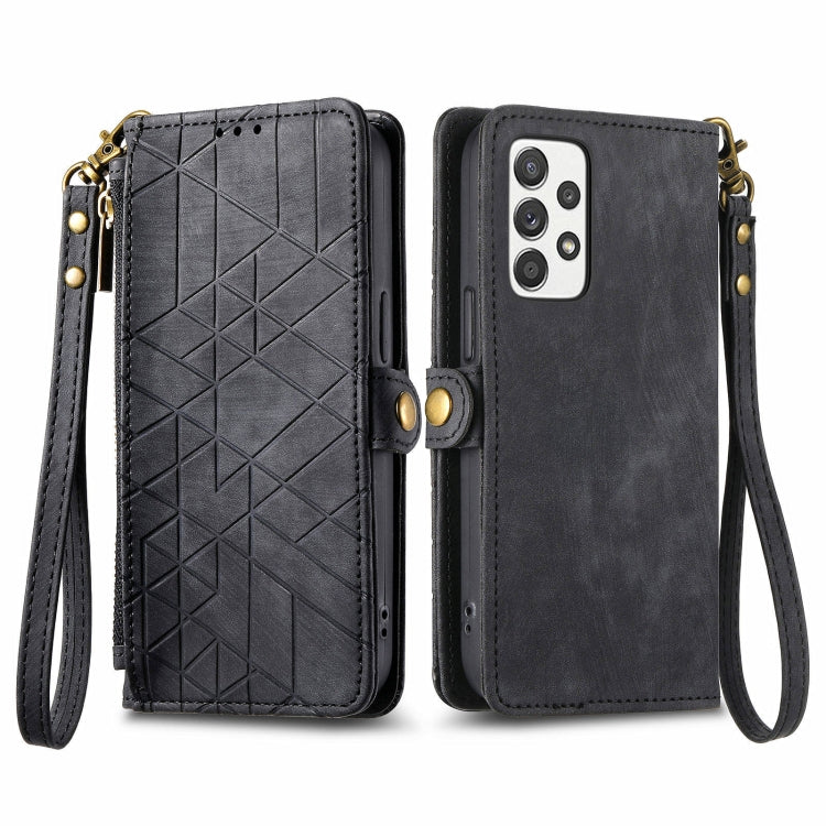 Geometric Zipper Wallet Side Buckle Leather Phone Case, For Samsung Galaxy Xcover 7, For Samsung Galaxy A15, For Samsung Galaxy A53 5G