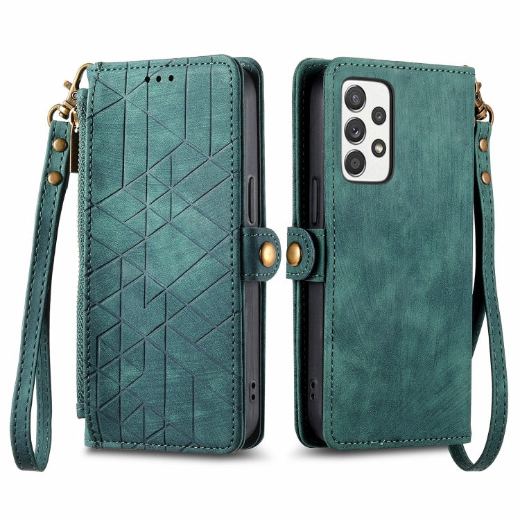 Geometric Zipper Wallet Side Buckle Leather Phone Case, For Samsung Galaxy Xcover 7, For Samsung Galaxy A15, For Samsung Galaxy A53 5G