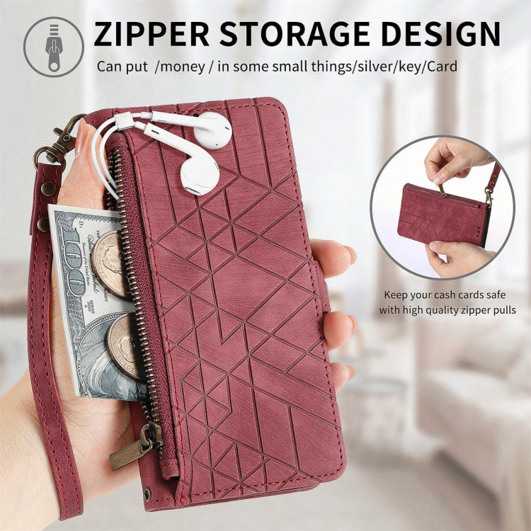 Geometric Zipper Wallet Side Buckle Leather Phone Case, For Samsung Galaxy Xcover 7, For Samsung Galaxy A15, For Samsung Galaxy A53 5G