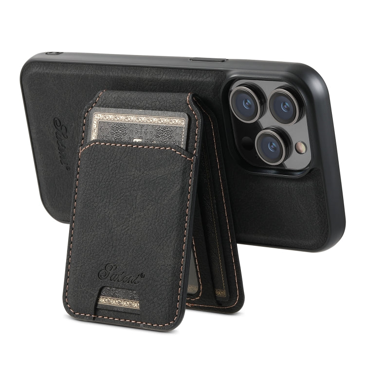 Suteni H16 Litchi Texture Leather Detachable Wallet Back Phone Case, For iPhone 12 Pro, For iPhone 17e / 16e