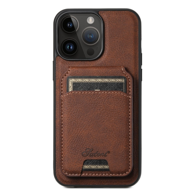 Suteni H16 Litchi Texture Leather Detachable Wallet Back Phone Case, For iPhone 12 Pro, For iPhone 17e / 16e