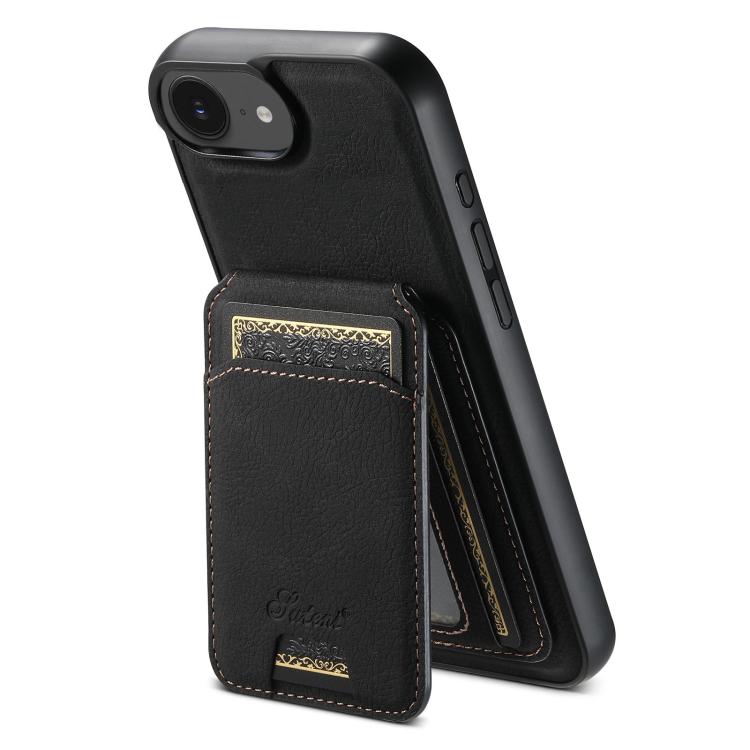 Suteni H16 Litchi Texture Leather Detachable Wallet Back Phone Case, For iPhone 12 Pro, For iPhone 17e / 16e