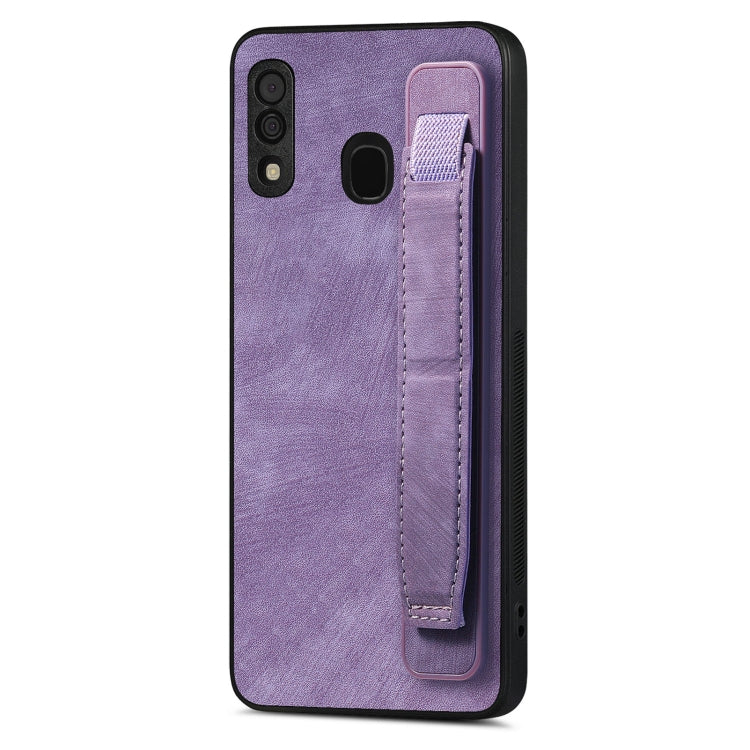 Retro Wristband Holder Leather Back Phone Case, For Samsung Galaxy S21 Ultra 5G, For Samsung Galaxy S20 Ultra 5G, For Samsung Galaxy S20, For Samsung Galaxy S20+, For Samsung Galaxy A50s, For Samsung Galaxy A30, For Samsung Galaxy S20 FE
