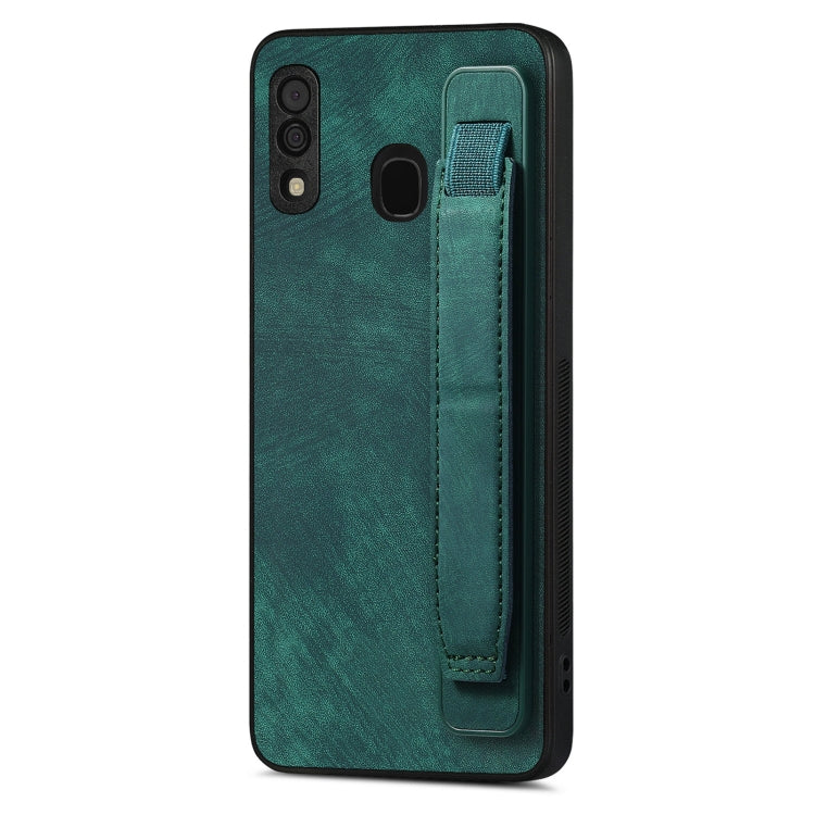 Retro Wristband Holder Leather Back Phone Case, For Samsung Galaxy S21 Ultra 5G, For Samsung Galaxy S20 Ultra 5G, For Samsung Galaxy S20, For Samsung Galaxy S20+, For Samsung Galaxy A50s, For Samsung Galaxy A30, For Samsung Galaxy S20 FE