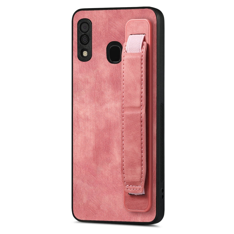 Retro Wristband Holder Leather Back Phone Case, For Samsung Galaxy S21 Ultra 5G, For Samsung Galaxy S20 Ultra 5G, For Samsung Galaxy S20, For Samsung Galaxy S20+, For Samsung Galaxy A50s, For Samsung Galaxy A30, For Samsung Galaxy S20 FE