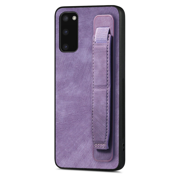 Retro Wristband Holder Leather Back Phone Case, For Samsung Galaxy S21 Ultra 5G, For Samsung Galaxy S20 Ultra 5G, For Samsung Galaxy S20, For Samsung Galaxy S20+, For Samsung Galaxy A50s, For Samsung Galaxy A30, For Samsung Galaxy S20 FE