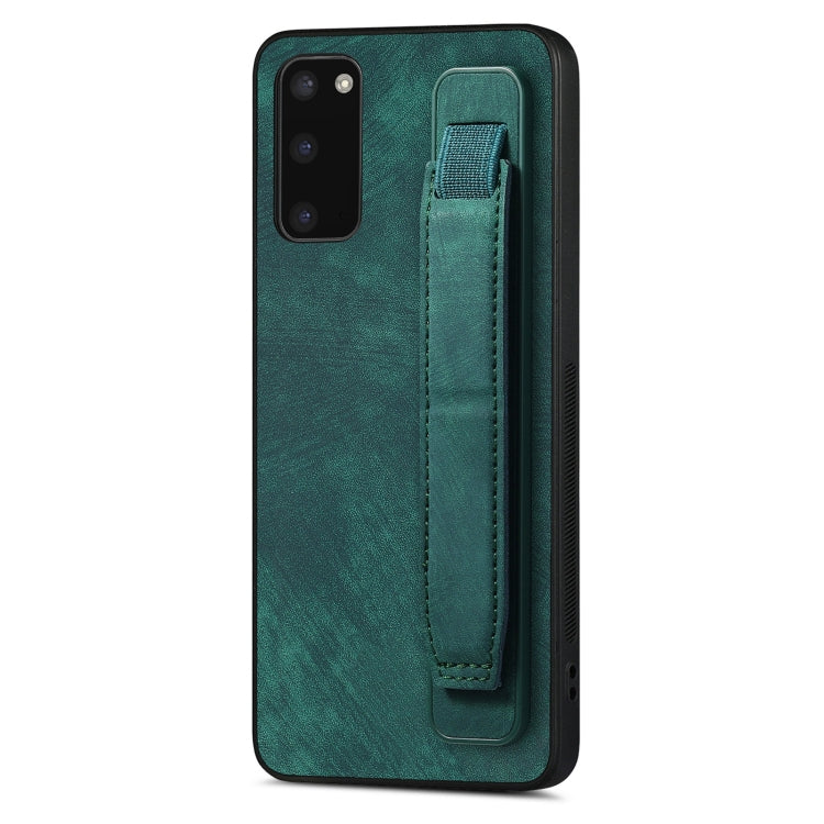 Retro Wristband Holder Leather Back Phone Case, For Samsung Galaxy S21 Ultra 5G, For Samsung Galaxy S20 Ultra 5G, For Samsung Galaxy S20, For Samsung Galaxy S20+, For Samsung Galaxy A50s, For Samsung Galaxy A30, For Samsung Galaxy S20 FE