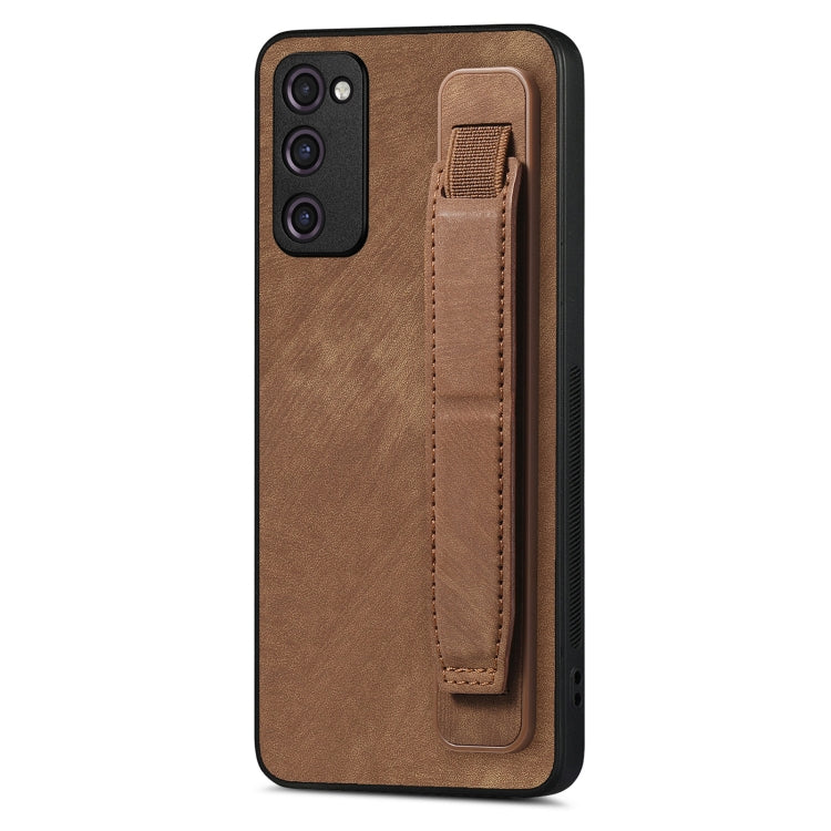 Retro Wristband Holder Leather Back Phone Case, For Samsung Galaxy S21 Ultra 5G, For Samsung Galaxy S20 Ultra 5G, For Samsung Galaxy S20, For Samsung Galaxy S20+, For Samsung Galaxy A50s, For Samsung Galaxy A30, For Samsung Galaxy S20 FE