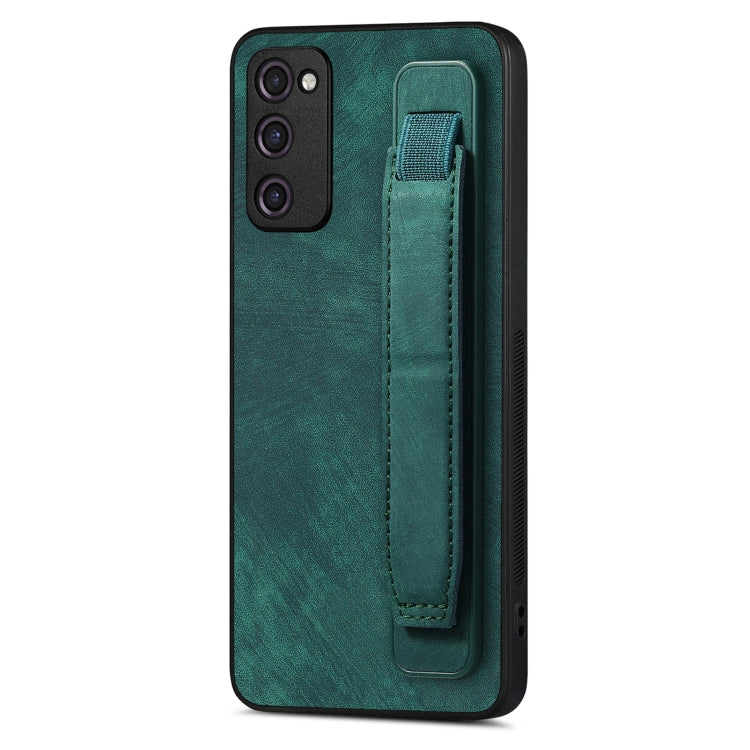 Retro Wristband Holder Leather Back Phone Case, For Samsung Galaxy S21 Ultra 5G, For Samsung Galaxy S20 Ultra 5G, For Samsung Galaxy S20, For Samsung Galaxy S20+, For Samsung Galaxy A50s, For Samsung Galaxy A30, For Samsung Galaxy S20 FE