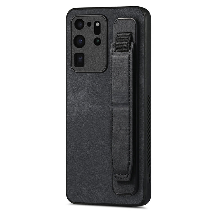 Retro Wristband Holder Leather Back Phone Case, For Samsung Galaxy S21 Ultra 5G, For Samsung Galaxy S20 Ultra 5G, For Samsung Galaxy S20, For Samsung Galaxy S20+, For Samsung Galaxy A50s, For Samsung Galaxy A30, For Samsung Galaxy S20 FE
