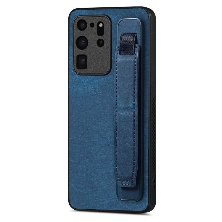 Retro Wristband Holder Leather Back Phone Case, For Samsung Galaxy S21 Ultra 5G, For Samsung Galaxy S20 Ultra 5G, For Samsung Galaxy S20, For Samsung Galaxy S20+, For Samsung Galaxy A50s, For Samsung Galaxy A30, For Samsung Galaxy S20 FE
