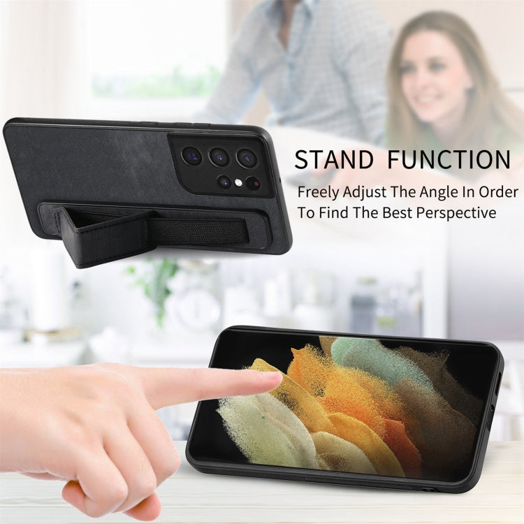 Retro Wristband Holder Leather Back Phone Case, For Samsung Galaxy S21 Ultra 5G, For Samsung Galaxy S20 Ultra 5G, For Samsung Galaxy S20, For Samsung Galaxy S20+, For Samsung Galaxy A50s, For Samsung Galaxy A30, For Samsung Galaxy S20 FE