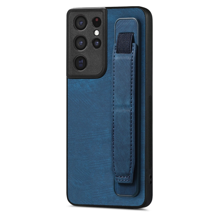 Retro Wristband Holder Leather Back Phone Case, For Samsung Galaxy S21 Ultra 5G, For Samsung Galaxy S20 Ultra 5G, For Samsung Galaxy S20, For Samsung Galaxy S20+, For Samsung Galaxy A50s, For Samsung Galaxy A30, For Samsung Galaxy S20 FE