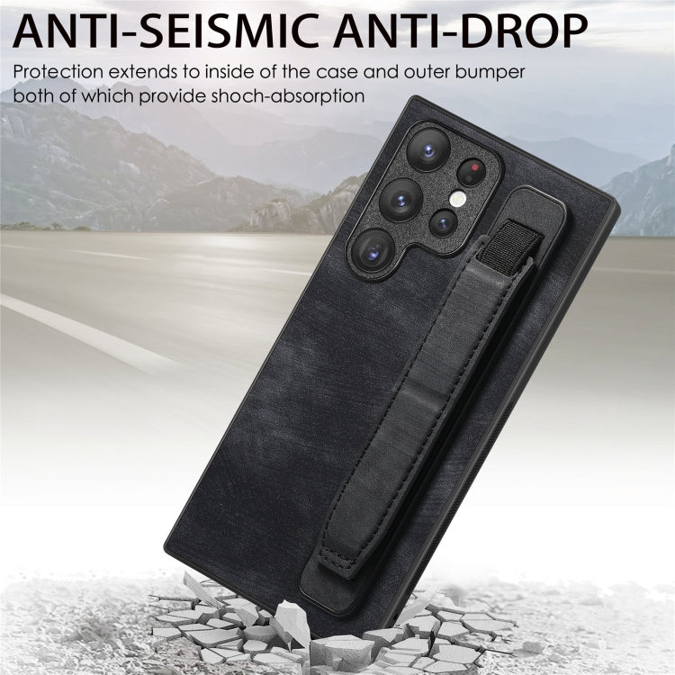 Retro Wristband Holder Leather Back Phone Case, For Samsung Galaxy S22 Ultra 5G, For Samsung Galaxy S22+ 5G, For Samsung Galaxy S22 5G, For Samsung Galaxy A13 5G, For Samsung Galaxy S21 FE 5G, For Samsung Galaxy A32 5G, For Samsung Galaxy S21 5G       ...