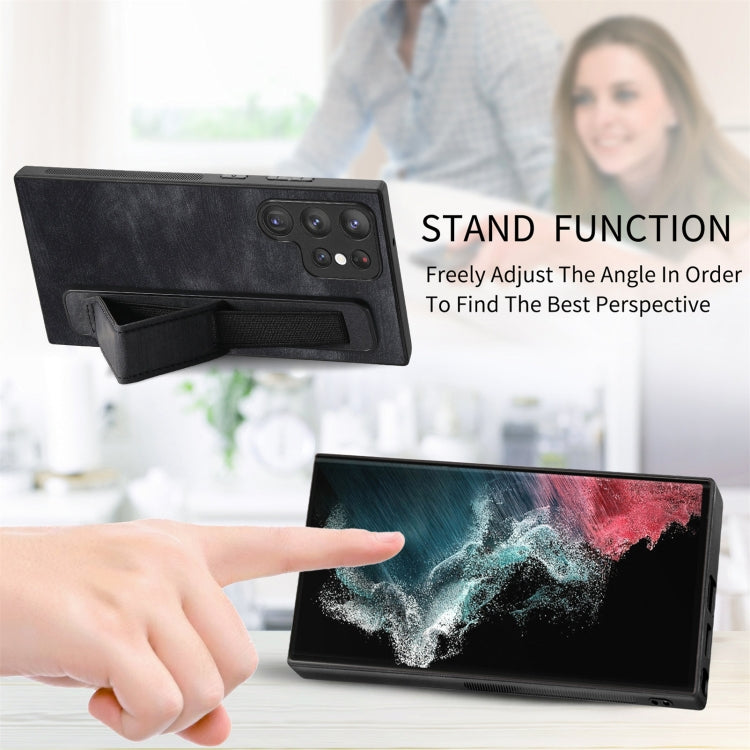 Retro Wristband Holder Leather Back Phone Case, For Samsung Galaxy S22 Ultra 5G, For Samsung Galaxy S22+ 5G, For Samsung Galaxy S22 5G, For Samsung Galaxy A13 5G, For Samsung Galaxy S21 FE 5G, For Samsung Galaxy A32 5G, For Samsung Galaxy S21 5G       ...