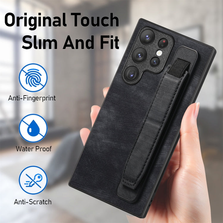 Retro Wristband Holder Leather Back Phone Case, For Samsung Galaxy S22 Ultra 5G, For Samsung Galaxy S22+ 5G, For Samsung Galaxy S22 5G, For Samsung Galaxy A13 5G, For Samsung Galaxy S21 FE 5G, For Samsung Galaxy A32 5G, For Samsung Galaxy S21 5G       ...