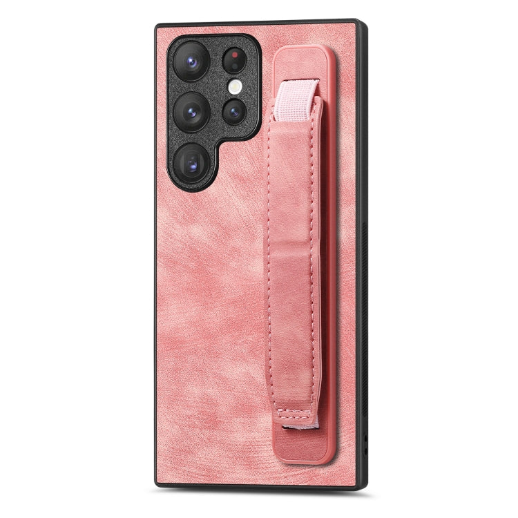 Retro Wristband Holder Leather Back Phone Case, For Samsung Galaxy S22 Ultra 5G, For Samsung Galaxy S22+ 5G, For Samsung Galaxy S22 5G, For Samsung Galaxy A13 5G, For Samsung Galaxy S21 FE 5G, For Samsung Galaxy A32 5G, For Samsung Galaxy S21 5G       ...