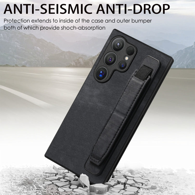 Retro Wristband Holder Leather Back Phone Case, For Samsung Galaxy S24 Ultra 5G, For Samsung Galaxy A54 5G, For Samsung Galaxy A04e, For Samsung Galaxy S23 Ultra 5G, For Samsung Galaxy S23 5G, For Samsung Galaxy A04s, For Samsung Galaxy A23            ...