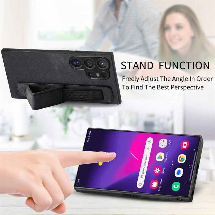 Retro Wristband Holder Leather Back Phone Case, For Samsung Galaxy S24 Ultra 5G, For Samsung Galaxy A54 5G, For Samsung Galaxy A04e, For Samsung Galaxy S23 Ultra 5G, For Samsung Galaxy S23 5G, For Samsung Galaxy A04s, For Samsung Galaxy A23            ...