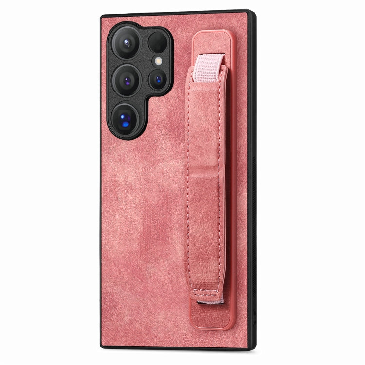 Retro Wristband Holder Leather Back Phone Case, For Samsung Galaxy S24 Ultra 5G, For Samsung Galaxy A54 5G, For Samsung Galaxy A04e, For Samsung Galaxy S23 Ultra 5G, For Samsung Galaxy S23 5G, For Samsung Galaxy A04s, For Samsung Galaxy A23            ...