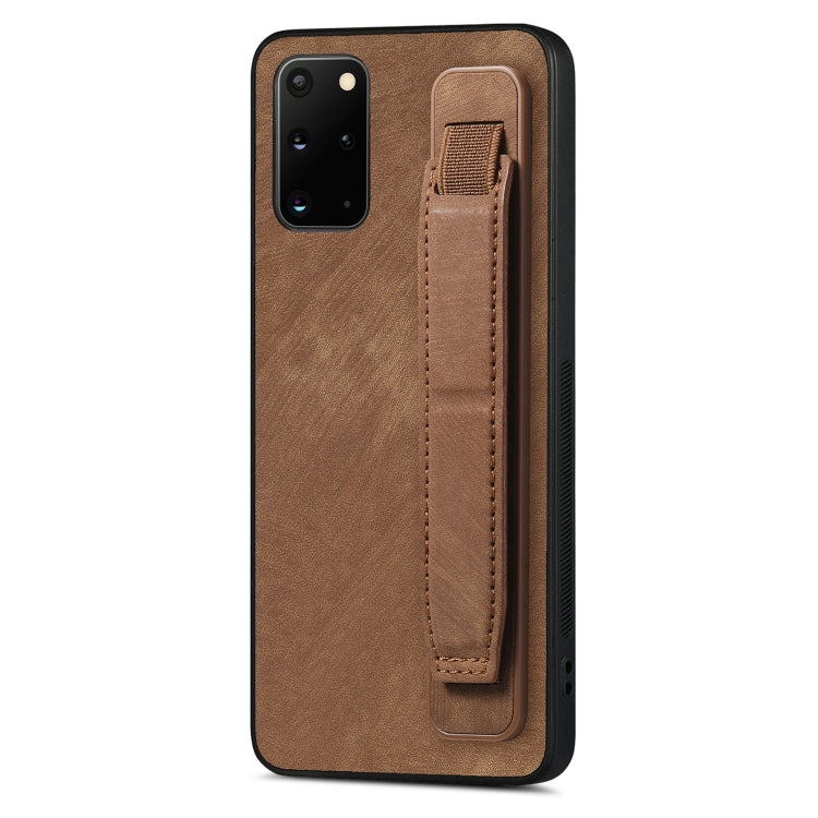 Retro Wristband Holder Leather Back Phone Case, For Samsung Galaxy S21 Ultra 5G, For Samsung Galaxy S20 Ultra 5G, For Samsung Galaxy S20, For Samsung Galaxy S20+, For Samsung Galaxy A50s, For Samsung Galaxy A30, For Samsung Galaxy S20 FE