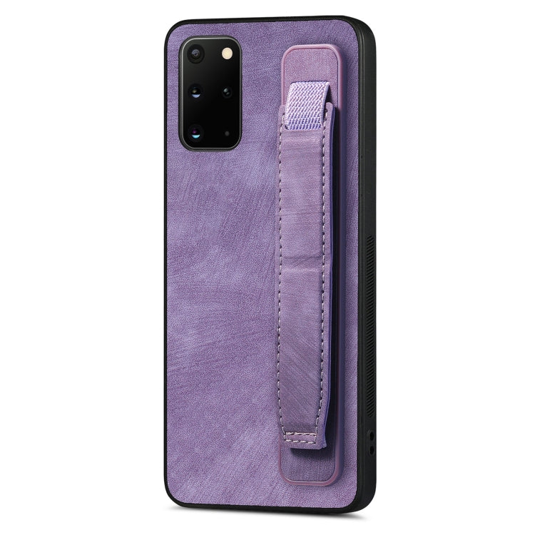 Retro Wristband Holder Leather Back Phone Case, For Samsung Galaxy S21 Ultra 5G, For Samsung Galaxy S20 Ultra 5G, For Samsung Galaxy S20, For Samsung Galaxy S20+, For Samsung Galaxy A50s, For Samsung Galaxy A30, For Samsung Galaxy S20 FE