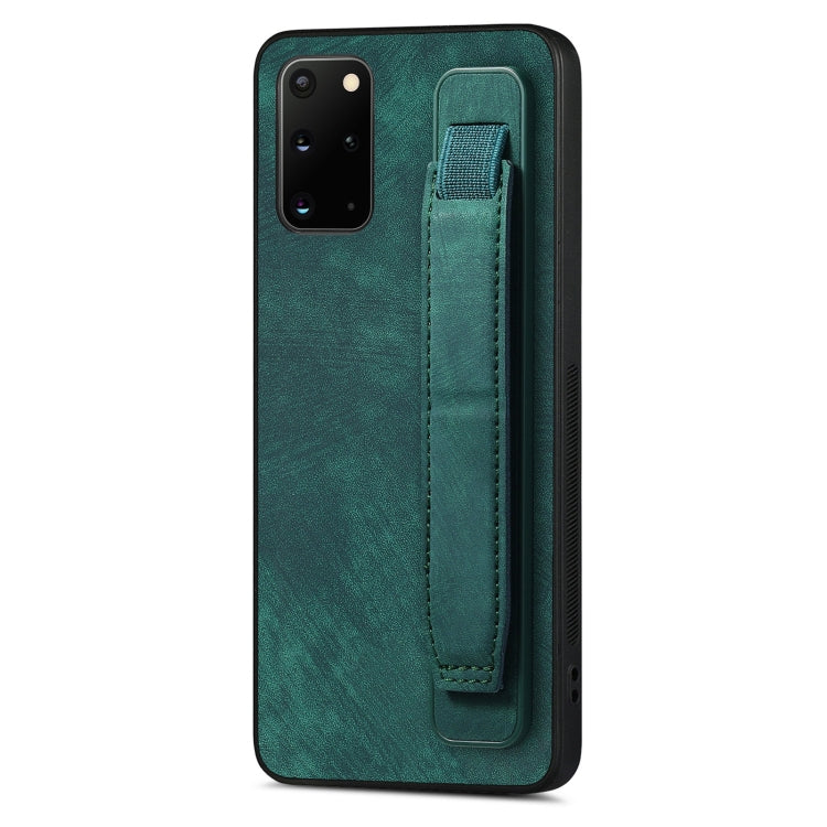 Retro Wristband Holder Leather Back Phone Case, For Samsung Galaxy S21 Ultra 5G, For Samsung Galaxy S20 Ultra 5G, For Samsung Galaxy S20, For Samsung Galaxy S20+, For Samsung Galaxy A50s, For Samsung Galaxy A30, For Samsung Galaxy S20 FE