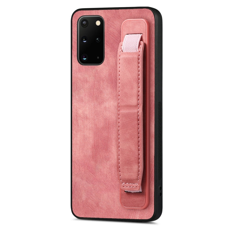 Retro Wristband Holder Leather Back Phone Case, For Samsung Galaxy S21 Ultra 5G, For Samsung Galaxy S20 Ultra 5G, For Samsung Galaxy S20, For Samsung Galaxy S20+, For Samsung Galaxy A50s, For Samsung Galaxy A30, For Samsung Galaxy S20 FE