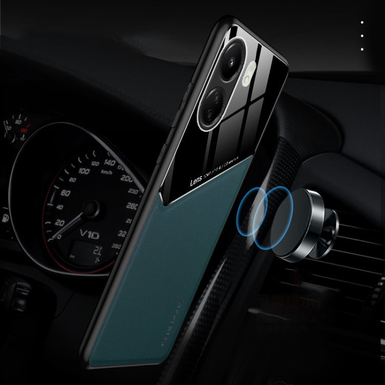 All-inclusive Leather Organic Glass Phone Case with Metal Iron Sheet, For Xiaomi Redmi 13C, For Xiaomi Redmi K70