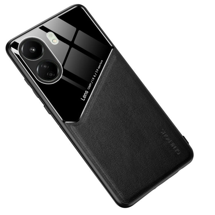 All-inclusive Leather Organic Glass Phone Case with Metal Iron Sheet, For Xiaomi Redmi 13C, For Xiaomi Redmi K70
