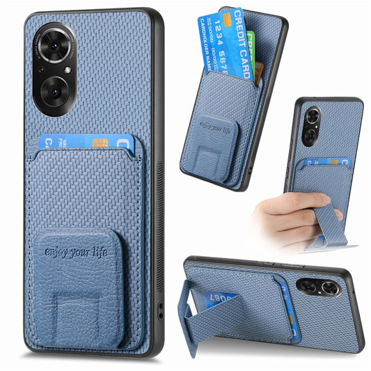 Carbon Fiber Card Bag Fold Stand Phone Case, For Honor 50 SE, For Honor X50i / 90 Lite, For Honor X30/X9 5G/Magic4 Lite