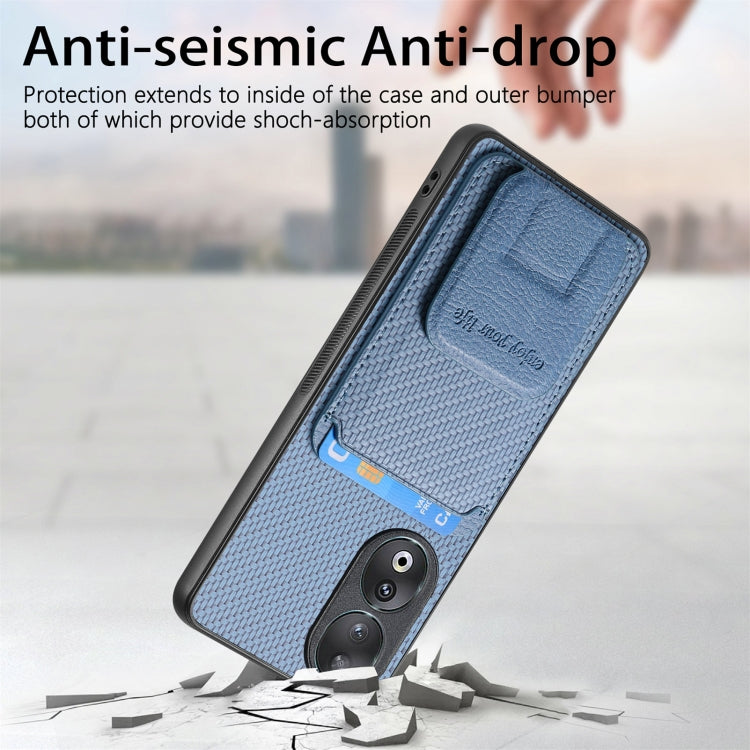 Carbon Fiber Card Bag Fold Stand Phone Case, For Honor 60, For Honor 50, For Honor 50 SE, For Honor X50i / 90 Lite, For Honor X30/X9 5G/Magic4 Lite