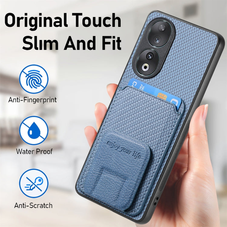 Carbon Fiber Card Bag Fold Stand Phone Case, For Honor 60, For Honor 50, For Honor 50 SE, For Honor X50i / 90 Lite, For Honor X30/X9 5G/Magic4 Lite