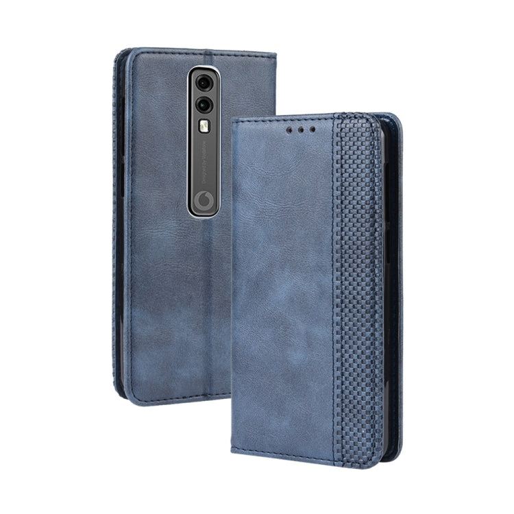 Magnetic Buckle Retro Crazy Horse Texture Horizontal Flip Leather Case for Vodafone Smart V10 (VFD730) , with Holder & Card Slots & Photo Frame