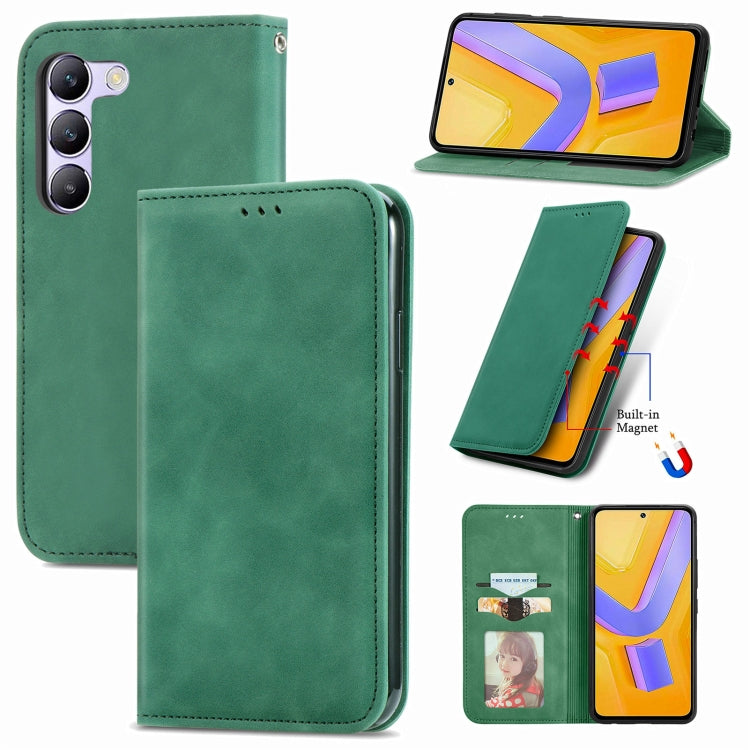 Retro Skin Feel Magnetic Flip Leather Phone Case, For vivo V40 SE, For vivo Y100 5G IND