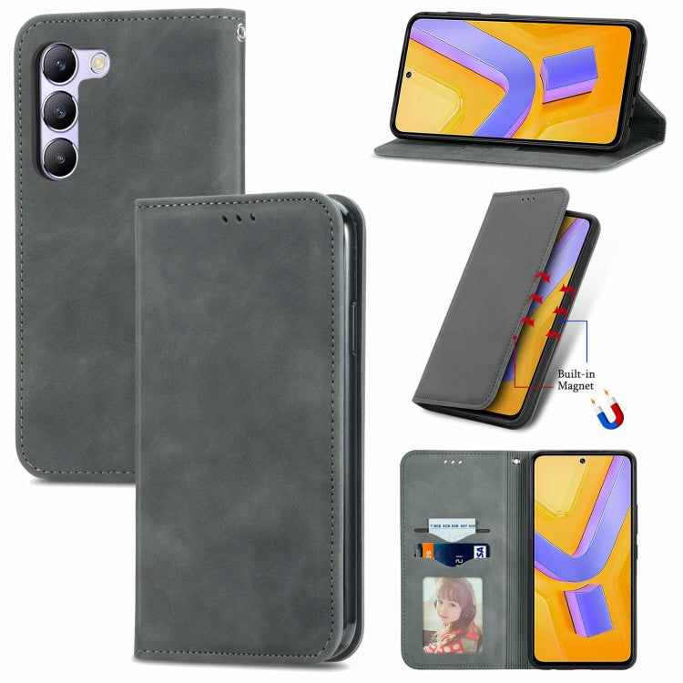 Retro Skin Feel Magnetic Flip Leather Phone Case, For vivo V40 SE, For vivo Y100 5G IND