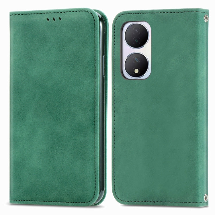 Retro Skin Feel Magnetic Flip Leather Phone Case, For vivo V40 SE, For vivo Y100 5G IND