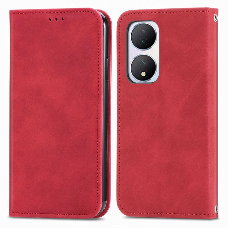 Retro Skin Feel Magnetic Flip Leather Phone Case, For vivo V40 SE, For vivo Y100 5G IND