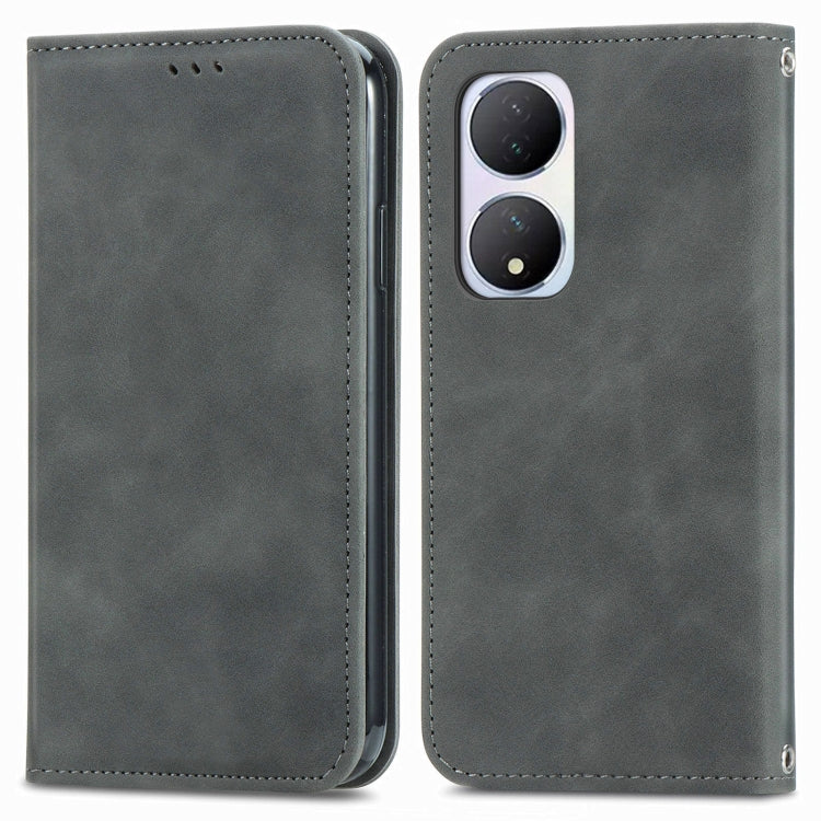 Retro Skin Feel Magnetic Flip Leather Phone Case, For vivo V40 SE, For vivo Y100 5G IND