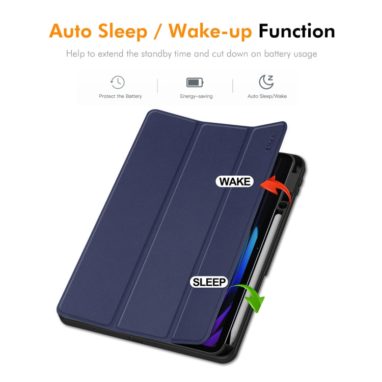 ENKAY Tri-fold Custer Texture TPU Leather Smart Tablet Case with Pen Slot, For Xiaomi Redmi K Pad 2 8.8 2026, For Xiaomi Pad 7 / 7 Pro 11.2