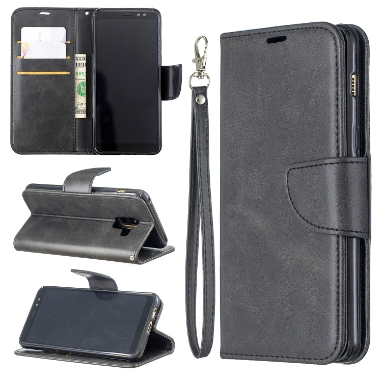 Retro Lambskin Texture Pure Color Horizontal Flip PU Leather Case for Galaxy A8 2018 & A530, with Holder & Card Slots & Wallet & Lanyard, For Samsung Galaxy A8 2018