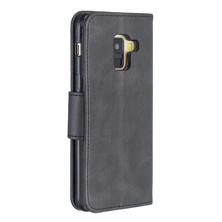 Retro Lambskin Texture Pure Color Horizontal Flip PU Leather Case for Galaxy A8 2018 & A530, with Holder & Card Slots & Wallet & Lanyard, For Samsung Galaxy A8 2018