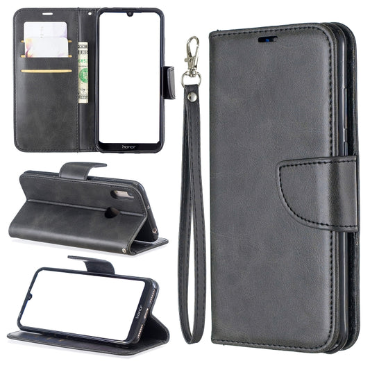 Retro Lambskin Texture Pure Color Horizontal Flip PU Leather Case for for Huawei Y6 2019 & Y6 Pro 2019, with Holder & Card Slots & Wallet & Lanyard, For Huawei Y6 2019